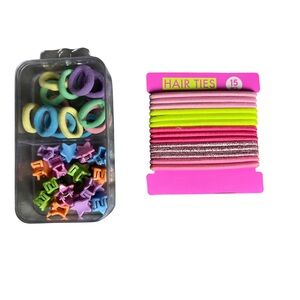 Source Unknown Colorful Hair Ties and Clips Set